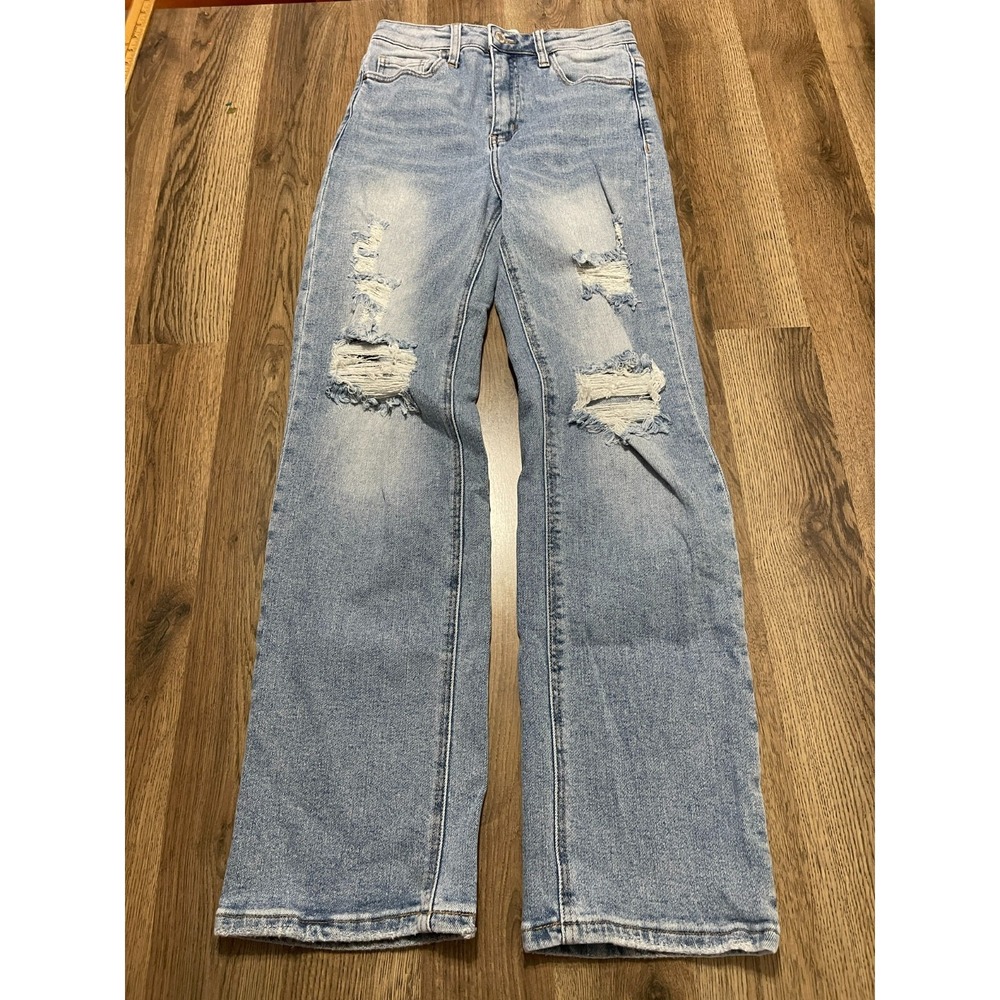 Vermet Jeans, Women's Size 27, Blue, Denim, Straight Leg, Distressed, Pockets